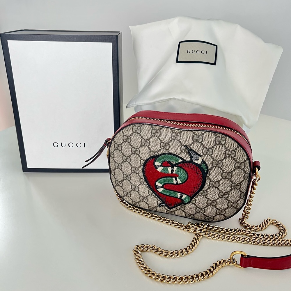 Gucci Red and Beige Crossbody Bag